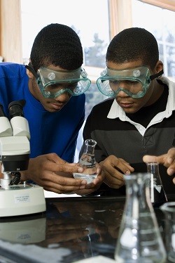 chemistry lab students